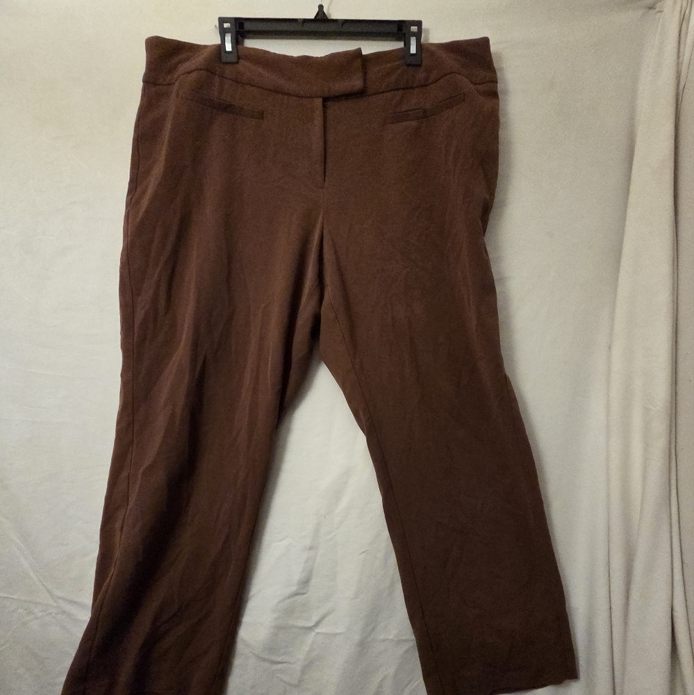 Ruby Rd. Woman Pants 20W Brown Stretch Dress Slacks Trousers Career Workwear
